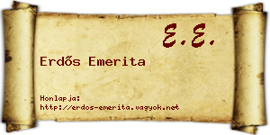 Erdős Emerita névjegykártya